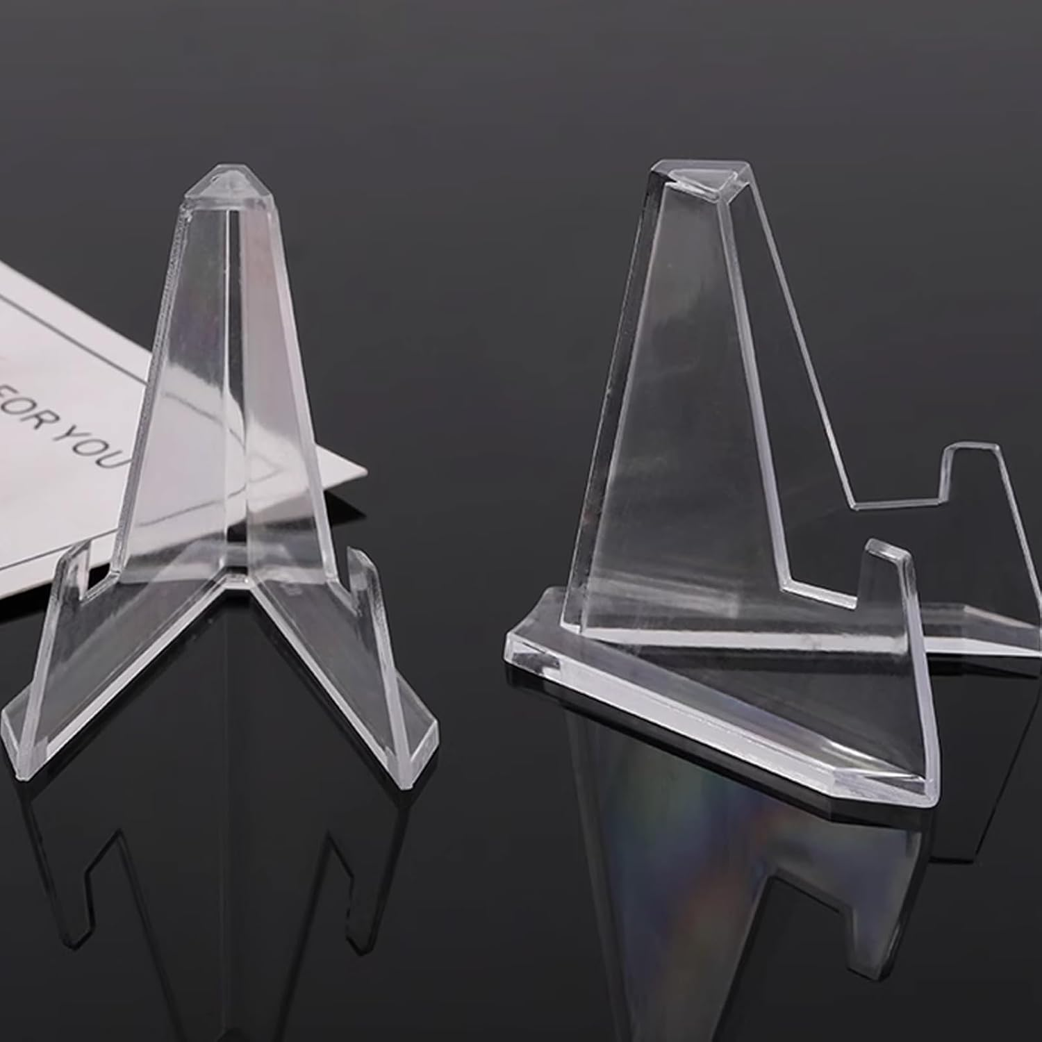 30 Packs Card Display Stand Acrylic Easel Stands Coin Display Easel Holder Mini Card Stands Sports Card Holder for Coin Graded Card Challenge Medals Sports Card Baseball Card Trading Card image number 5