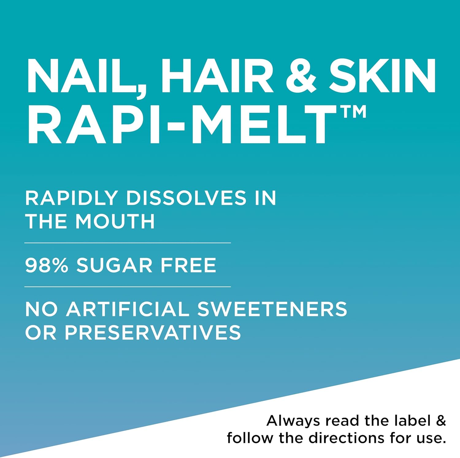 Blackmores Nails, Hair & Skin Rapi-Melt | Supports Hair, Skin & Nail Health | Formulated with Nicotinamide (B3), Biotin, Silica and Vitamin C | Blueberry Flavour | 60 Melts image number 2