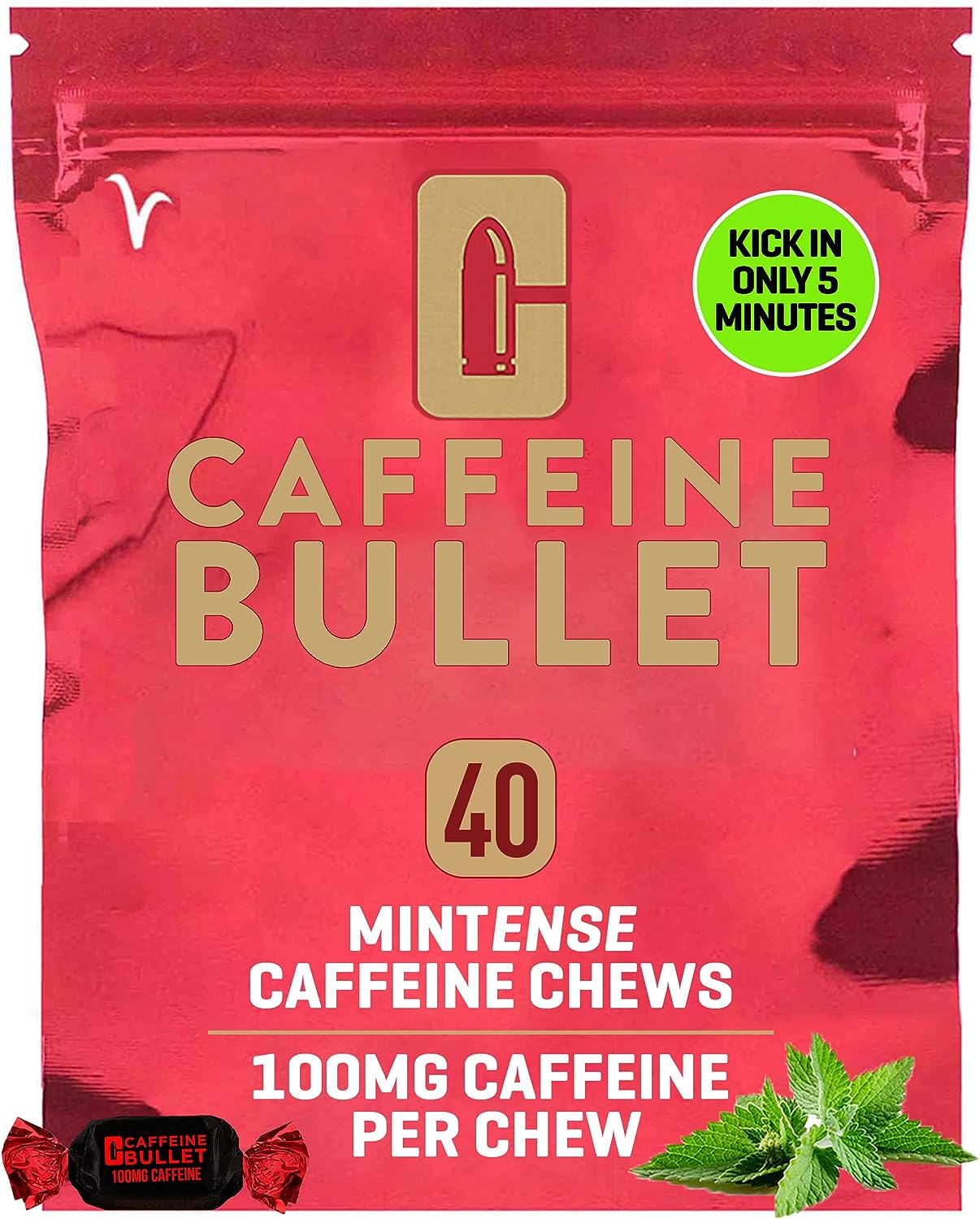 Caffeine Bullet Mint Energy Chews *40 &ndash; Faster Boost than Gels, Tablets and Gum. 100Mg per Serving - Sport Science for Running, Cycling, Gaming & Pre Workout Endurance Kick. image number 6