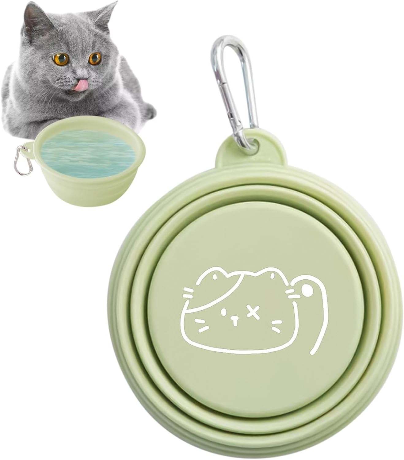 Dog Foldable Bowl,Pet Travel Bowls Portable for Dogs - Watering Feeding Dish Small Medium Large Pets Drinking Cup for Camping, Outing, Travelling image number 2