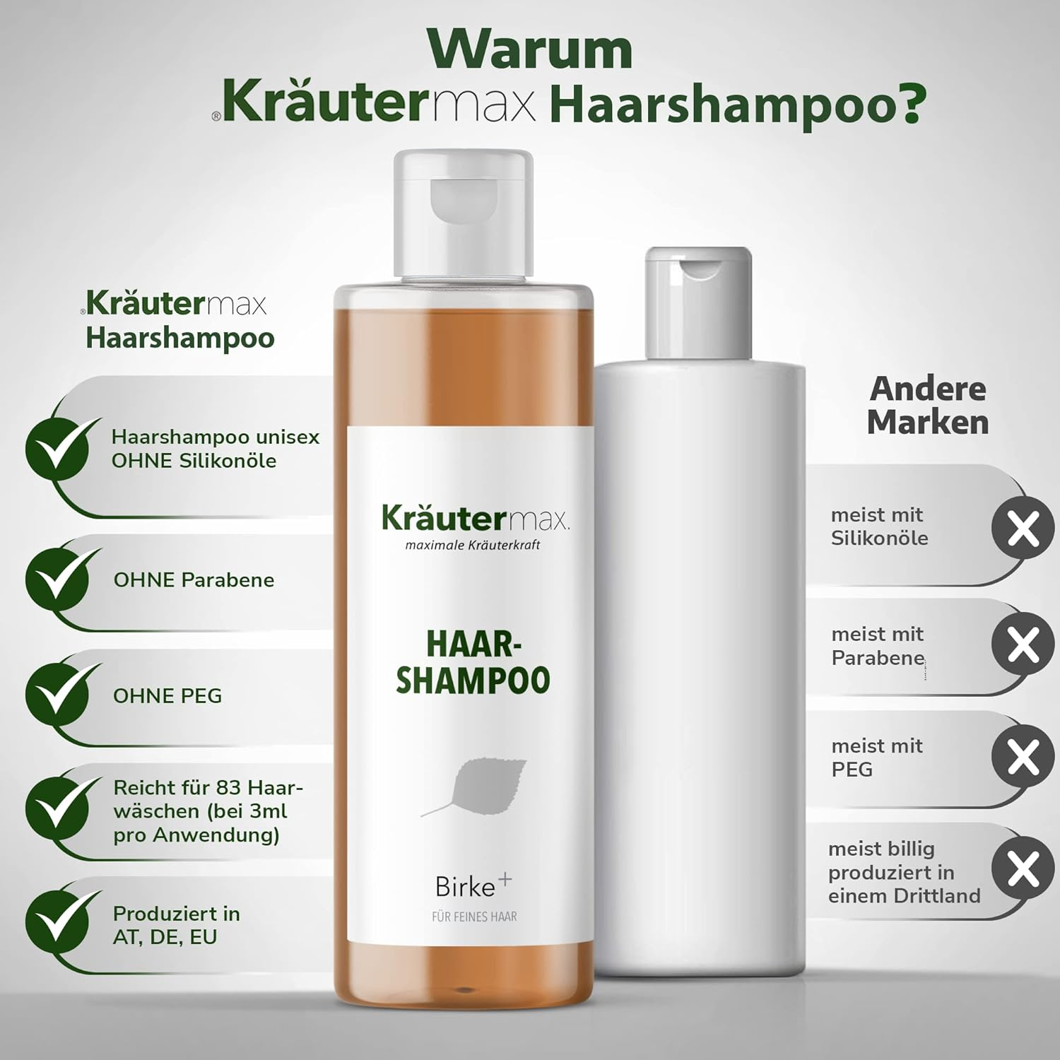 Kr&auml;utermax Birch Shampoo for Hair Care 1 X 250 Ml image number 6