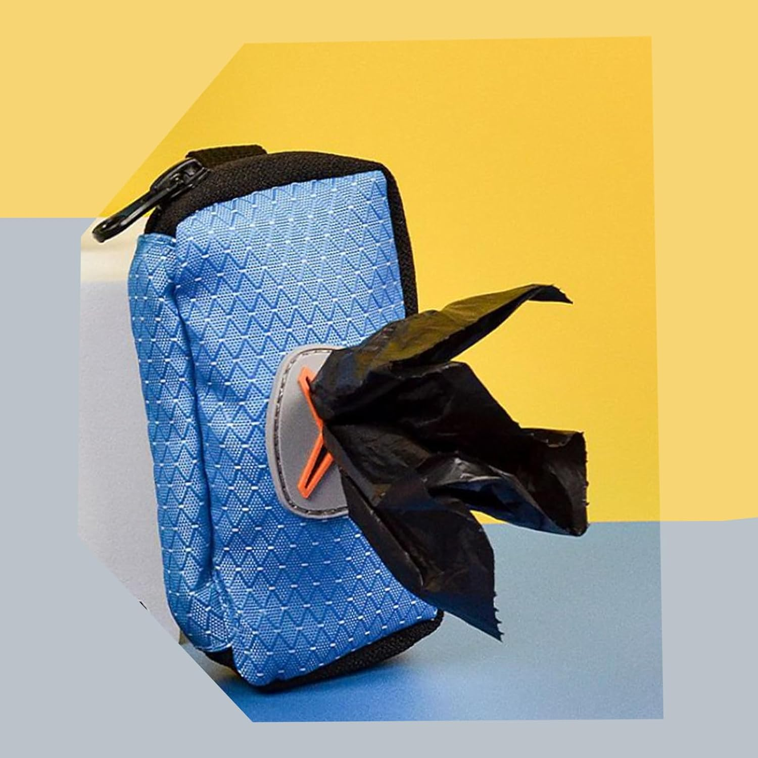 Fokmuaex Dog Poop Bag Dispenser with Zipper Pouch, Leash Attachment Waste Bag Holder, Portable Poop Bag Carrier for Dog Walking, Hiking & Travel (1 Pack) (Blue) image number 1