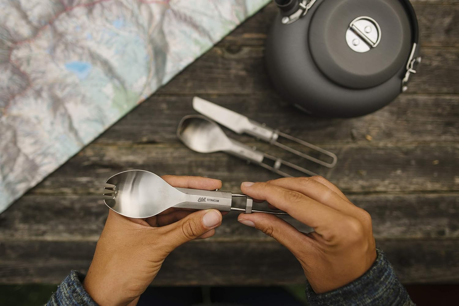 Esbit Lightweight Folding Titanium Utensils