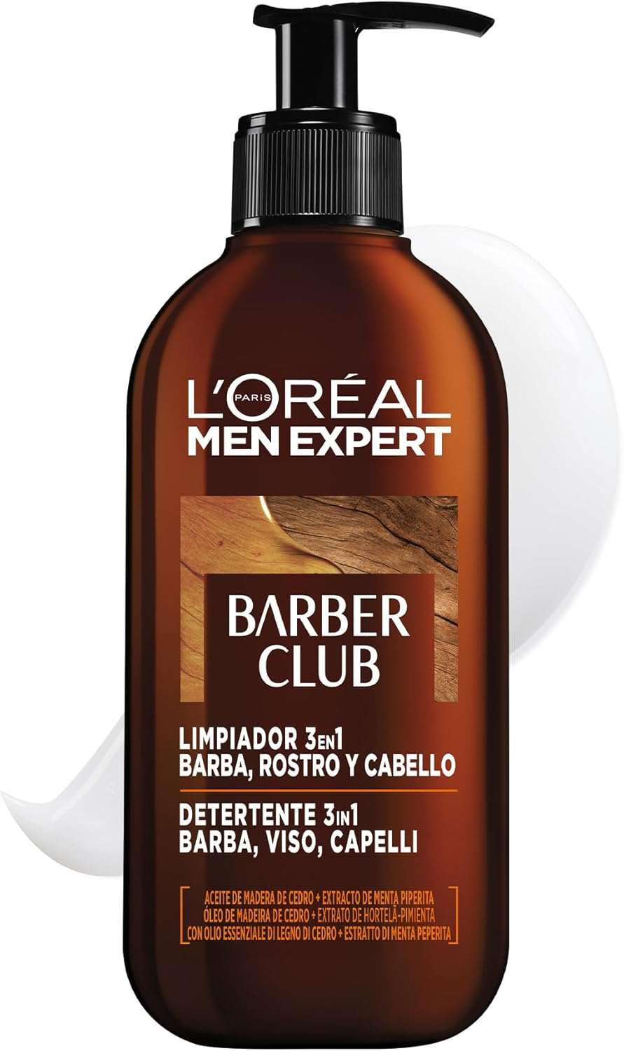 L'Oreal Paris Men Expert Barber Club 3-In-1 Shampoo for Beard, Hair and Face, 400 Ml (2 Units of 200 Ml) image number 2