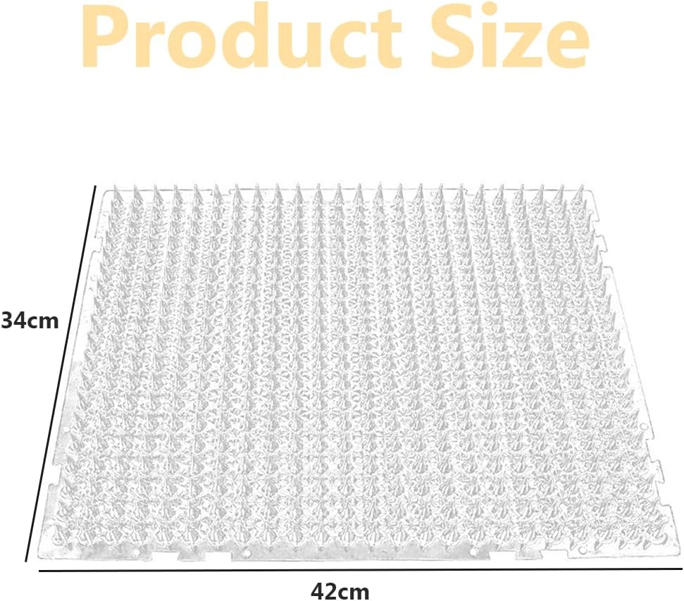 20-Piece Clear Pet-Proof Spiked Pads, Cat Deterrent Mat, Foldable Pussy Repeller, Gentle Rounded Spikes, Compact Storage, for Indoor and Outdoor Us image number 5