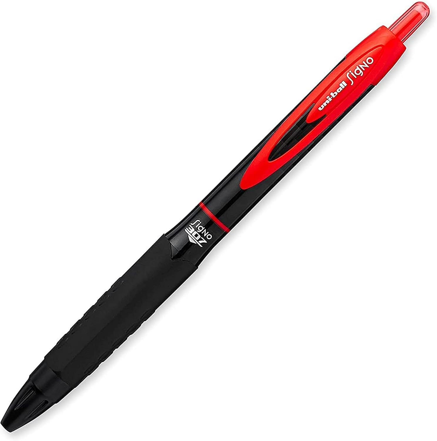 Uni-Ball Signo 307 - Fine Retractable Rollerball Pen - 5 Pack - 2 X Black, 2 X Blue & Red Ink - UMN-307