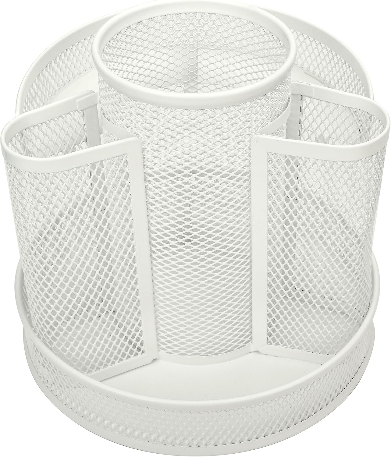 Annova Mesh Desk Organizer Rotate with 6 Compartments round Spinning Tidy Candy/Pen Holder Desk Accessories Office, Art Supply, Storage, Classroom, Home image number 5