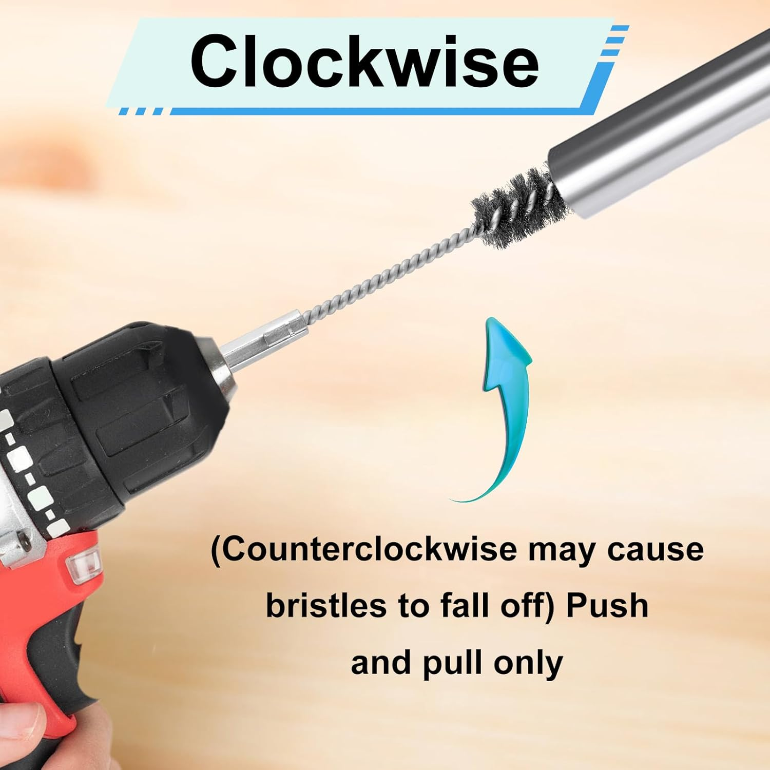 4Pcs Wire Brush, Stainless Steel Twisted Bore Brush with 1/4" Hex Shank for Power Drill Impact Driver & Tube Cleaning, 3/8'' 1/2'' 3/4'' 7/8'' Diameter image number 2