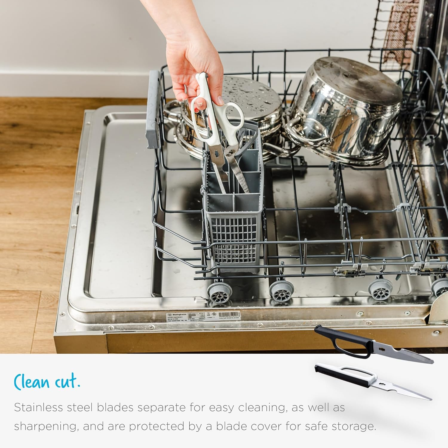 Dreamfarm Bishears 2-In-1 Kitchen Scissors That Flip to Become Powerful Shears - Black/White