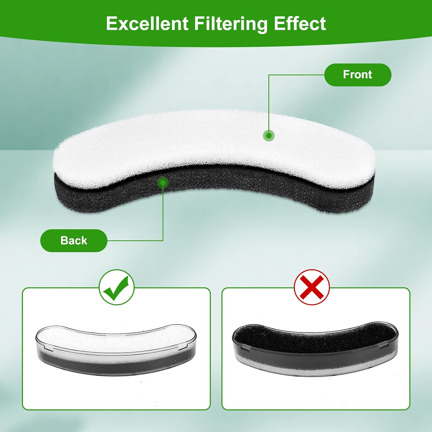 8 Pack Replacement Filters for DF10 & DF30 Automatic Pet Water Dispenser, BFLICROY Dog Water Filter Replacement, Carbon Cat Water Fountain Filters, Triple Filtration Pet Fountain Filters image number 5