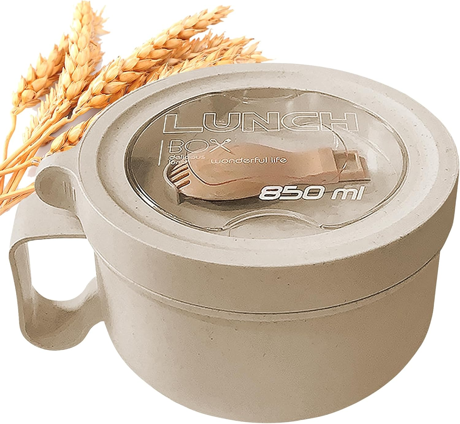 2Pack 28.7Oz Wheat Straw Microwave Ramen Bowl Set Noodle Bowls with Lid and Spoon,Improved Easy-Grip Design for On-The-Go - Holds Soup, Rice, Cereal,More,Bpa-Free(Pink+Green)