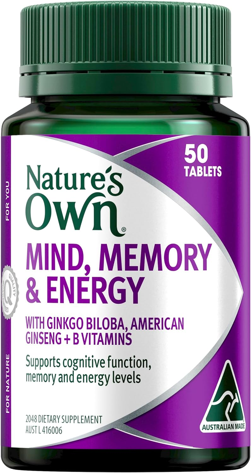 Nature'S Own Mind, Memory & Energy Tablets 50 - Supports Memory, & Aids Cognitive Function - Relieves Tiredness, Maintains Energy Levels & Nervous System Function - Contains American Ginseng image number 5