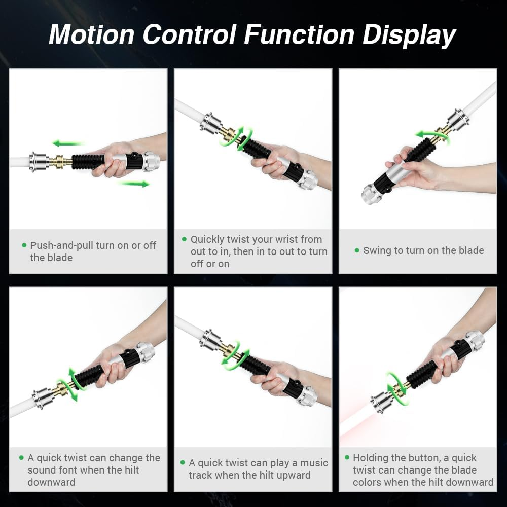 G4E Lightsaber with Bluetooth App, Smooth Swing, 16 Sound Fonts, Infinite RGB Colour Change, Motion Control. Upgraded RGB V3.0. Light Saber for Adults and Cosplay. (Obi RGB (Duelling)) image number 6