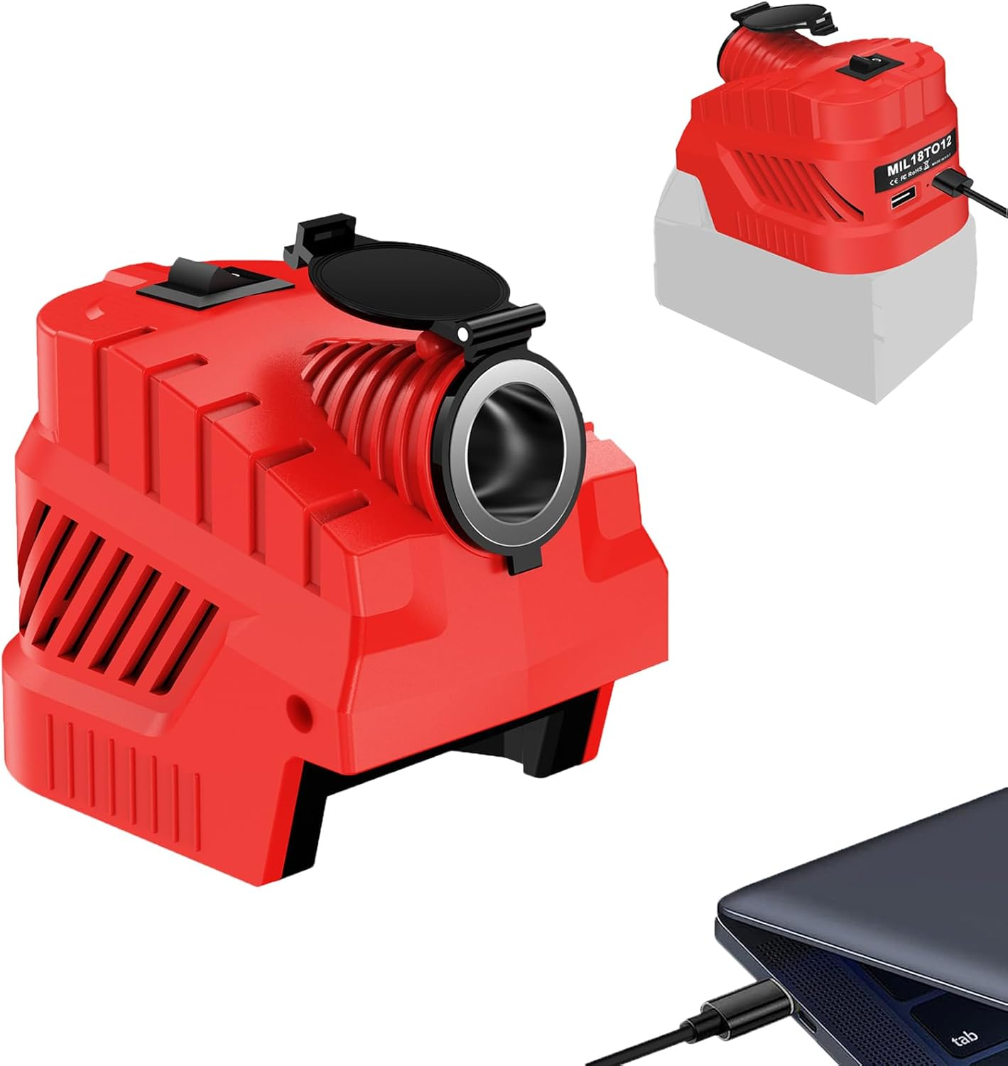 Step down Converter for Milwaukee 18 V to 12 V Step-Down Converter Power Wheel Battery Adapter for Car Vacuum Cleaner Car Fridge, USB Type-C Chargers DIY Converter Power Station image number 3