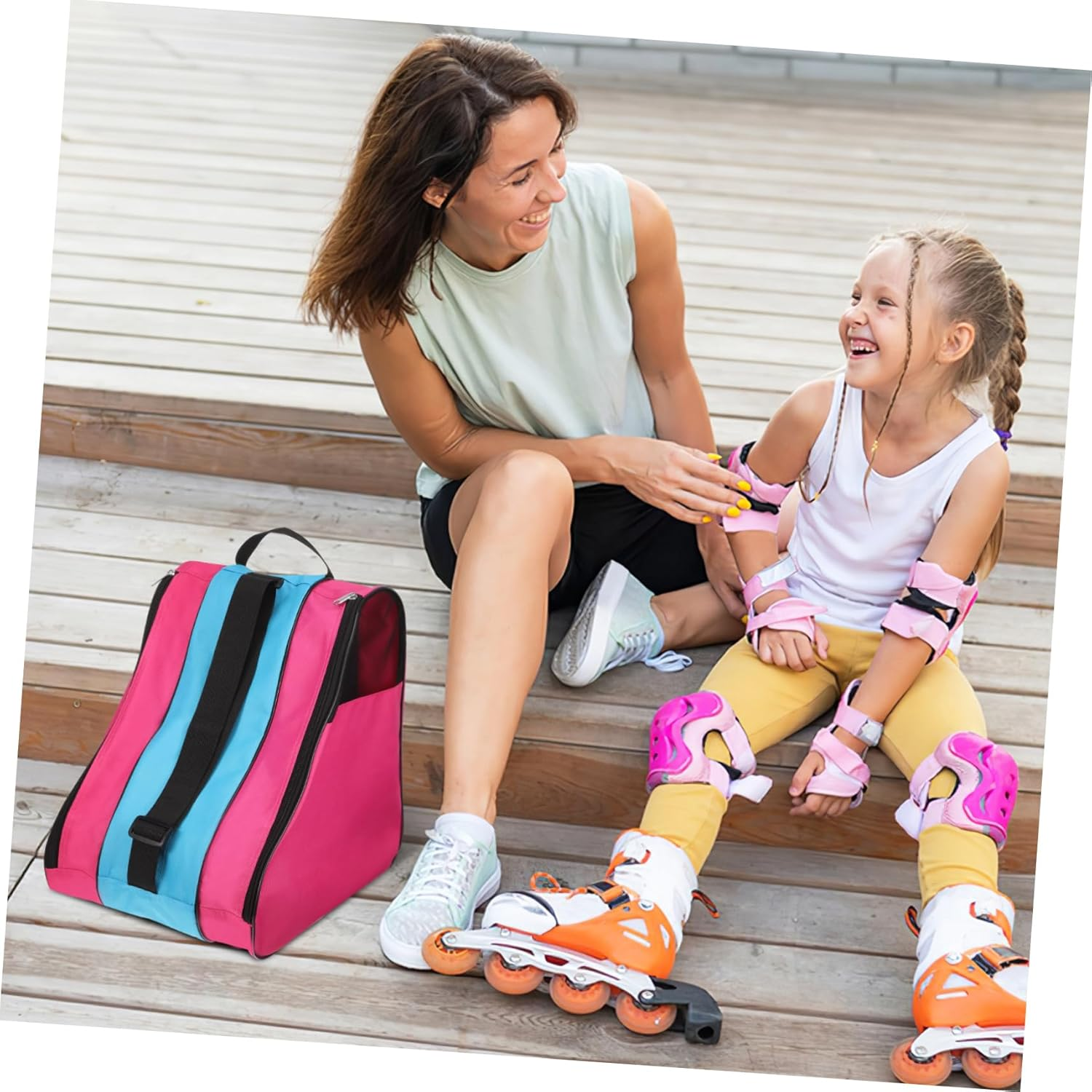 GOOHOCHY Skate Bags for Boys and Girls Ice Skates Bag Oxford Fabric Organized Storage image number 4