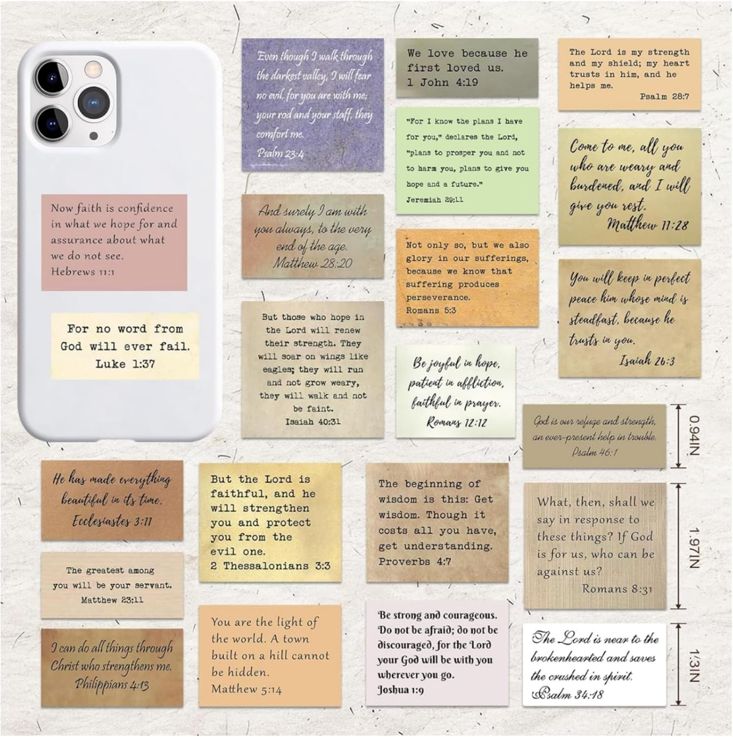 GHQHSQ 120PCS Bible Verse Stickers, Christian Vintage Inspirational Quote Sticker, Typewriter Scripture Stickers, Bible Study Supplies for Scrapbooking, Water Bottle, Laptop image number 4