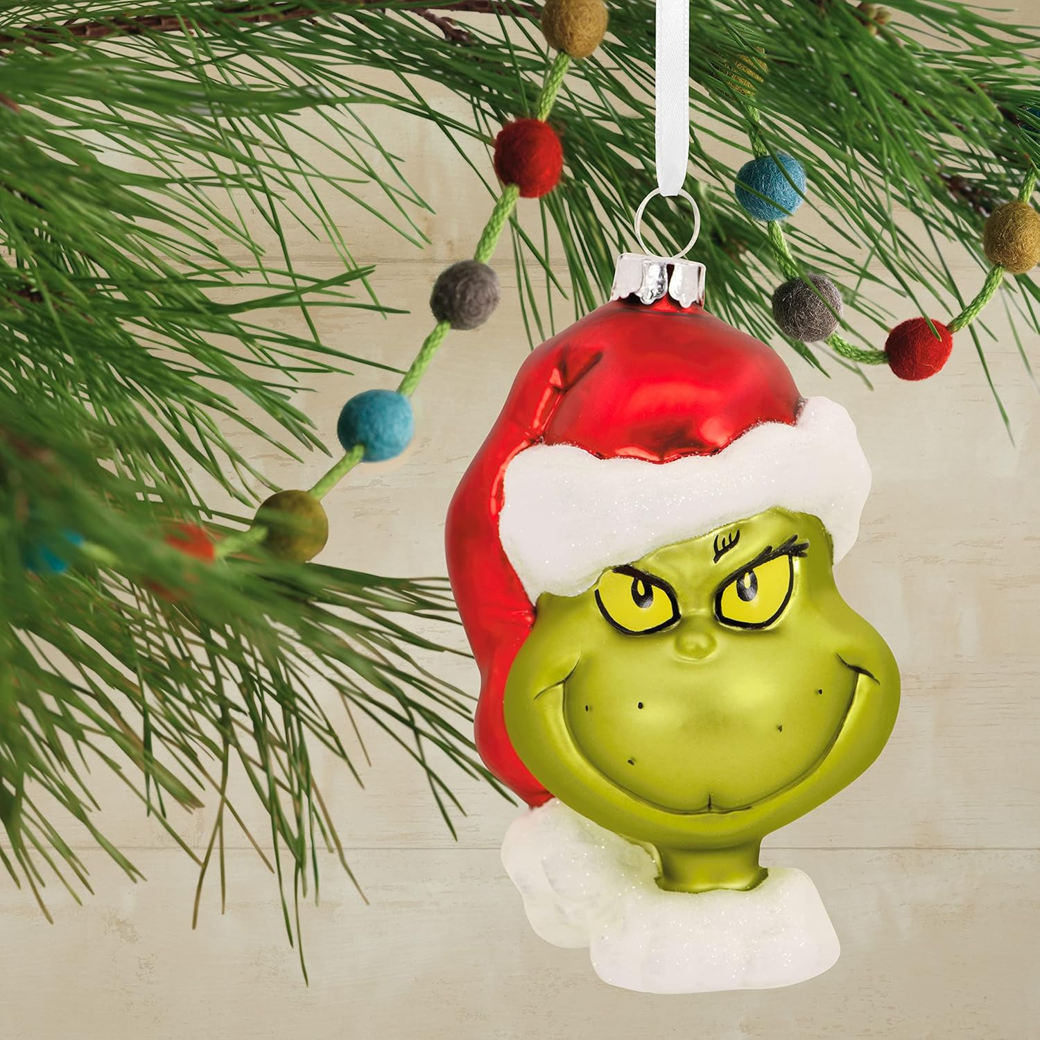 Hallmark How the Grinch Stole Christmas! Blown Glass Ornament, Dr. Seuss Tree Decoration, (0002HCM9155) image number 2