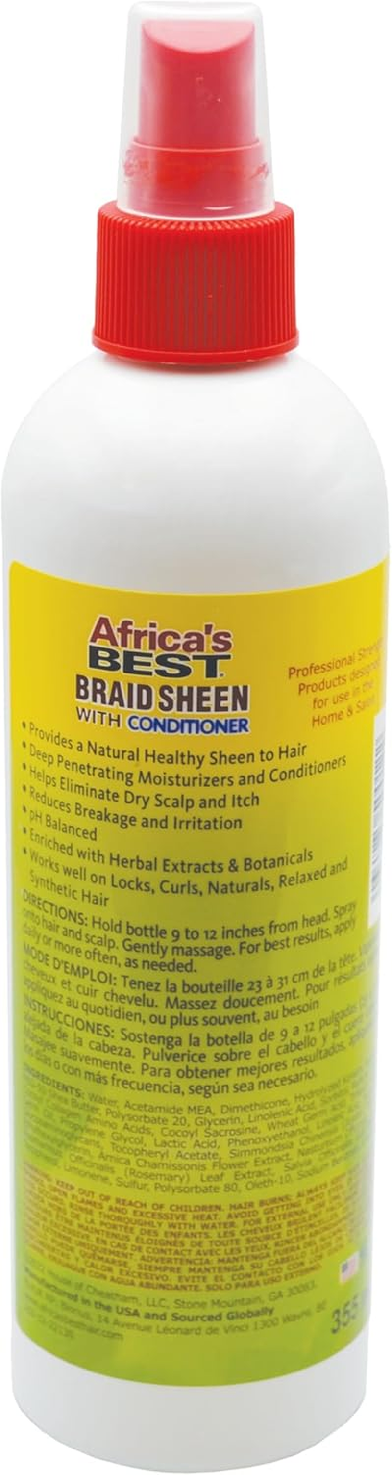 Africa'S Best Braid Sheen Spray with Conditioner, 12 Ounce image number 1