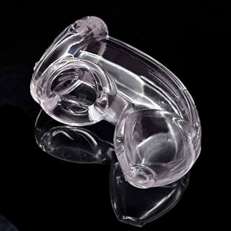 Silicone Male Men'S Cuckold Lockdown Chastity Penis Cage Restraint Device Adult Sex Toys (Clear) image number 3