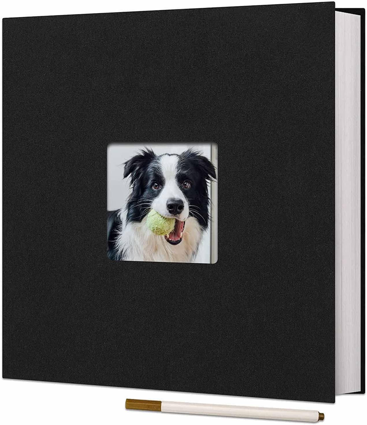 Large Photo Album Self Adhesive for 3X5, 4X6, 5X7, 6X8, 8X10 Pictures Magnetic Scrapbook Album DIY 40 Blank Pages with a Metallic Pen, Blue