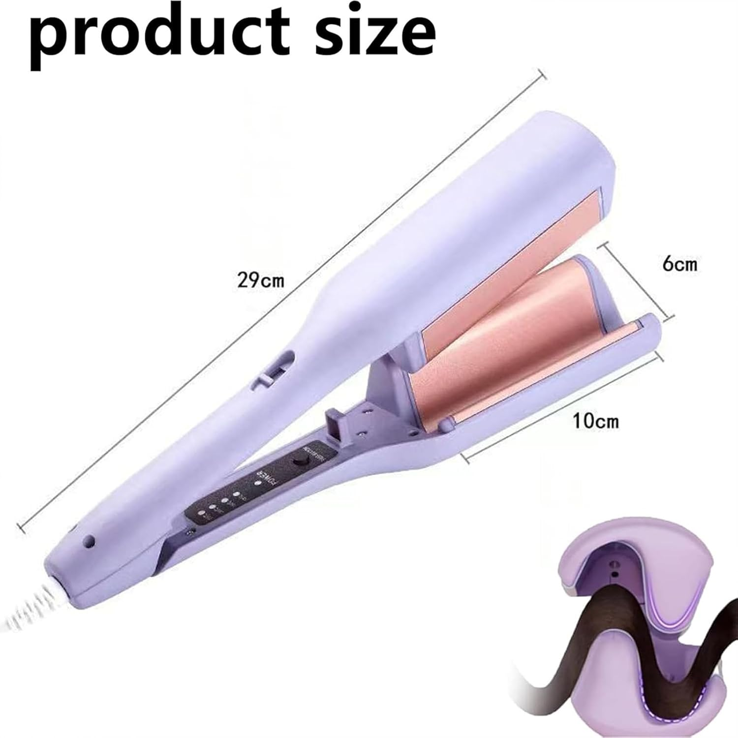 Explicitu Hair Styling Tool with Negative Ionic Technology, Homessencials Hair Styling Tool, 3D Curling Iron Double Sided for Quickly Creating Smooth Waves, Adjustable for Travel & Home (B1PCS) image number 4