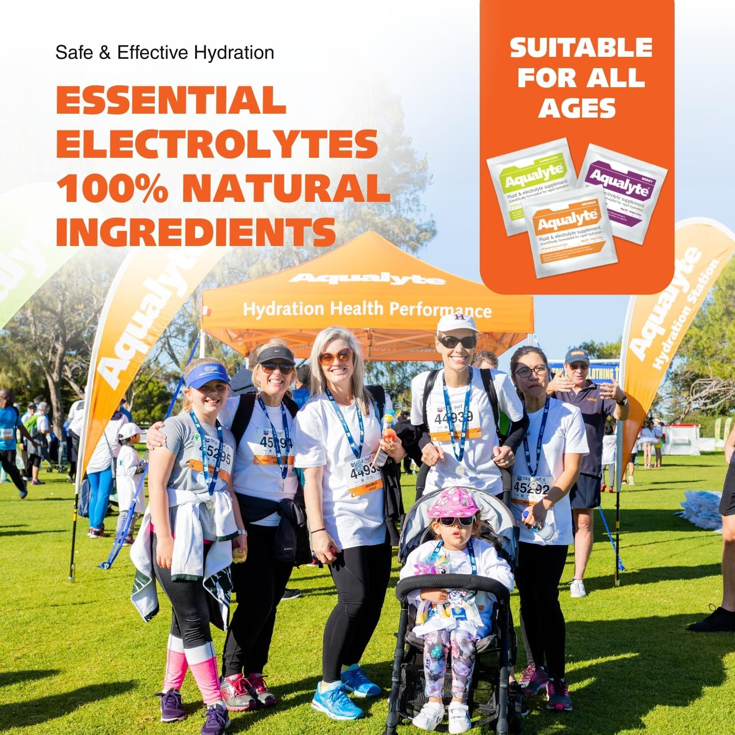 Hydration & Electrolyte Supplement, Natural Hydration Support, Great Taste, Rapidly Absorbed, Packed with Essential Electrolytes, Mixed Flavour, 80G Sachets, Makes 2 Litres, Box of 20 image number 3