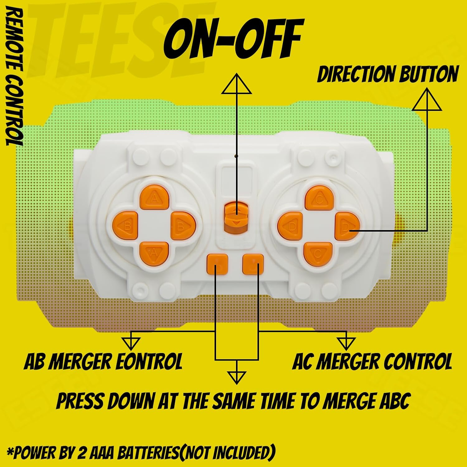 TEESE 22Pcs Technic-Motor Set with Adjustable-Speed-Remote-Battery-Box, Extension-Cord-Light-Cable, Compatible with Technic-Parts image number 1