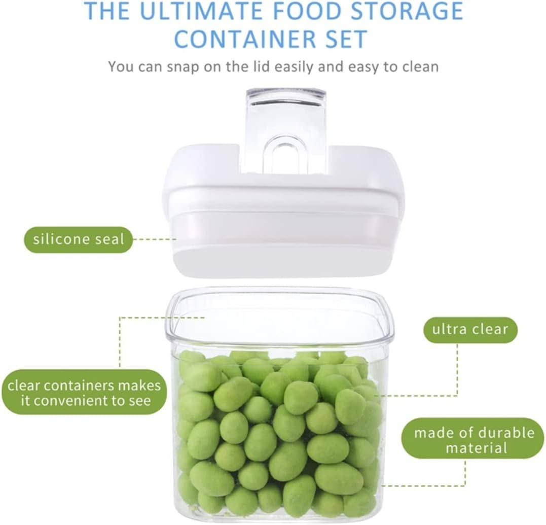 Airtight Food Storage Container 12 Sets with Easy Open & Lock, Air-Tight Dry Fresh Storage Set Bpa-Free Clear Durable Plastic Ideal for Flour, Sugar, Snacks Pantry & Kitchen & Much More &ndash;And Free Labels & Marker. (12 Sets Clear Airtight Container) image number 1