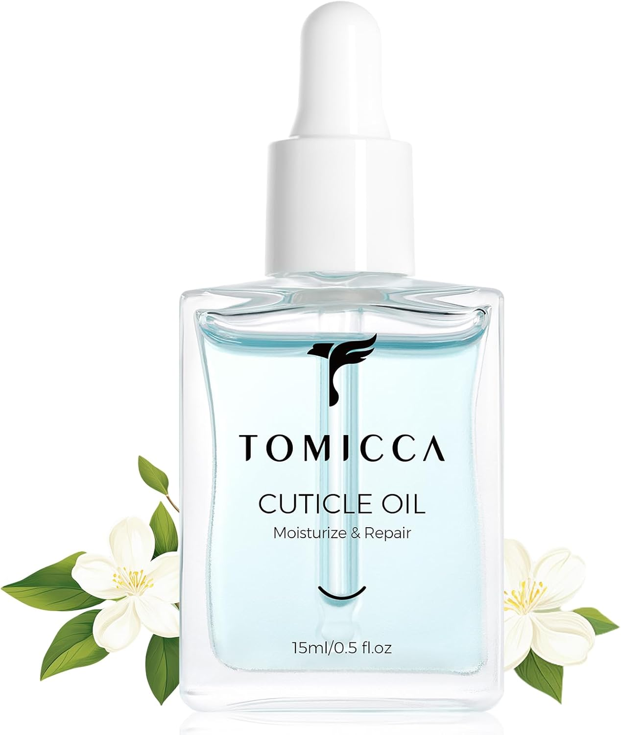 TOMICCA Nail Cuticle Oil Plant Professional Nail & Cuticle Care Oil with Vitamin E, Nails Strengthener Deeply Hydrating and Nourishing for the Care and Repair of Dry Nails 15ML (Jasmine)
