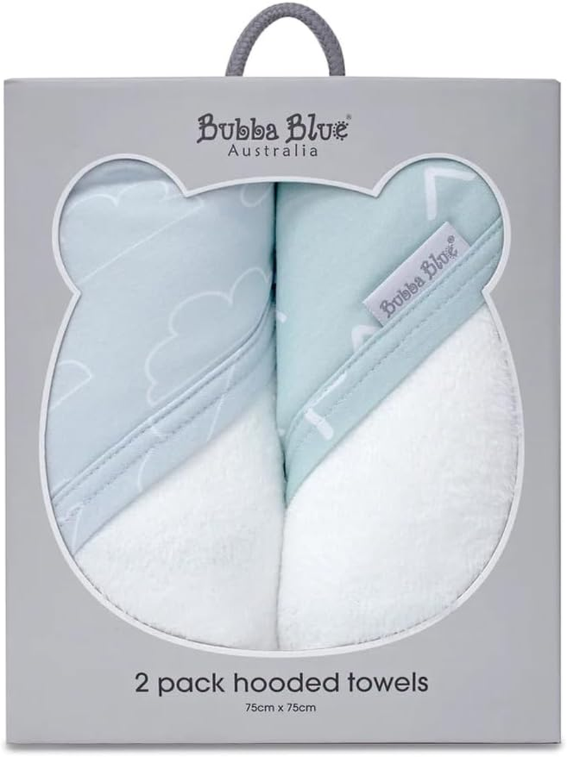2PK Bubba Blue Bamboo 6.75X75Cm Nordic Hooded Towel Baby 0-12M Dusty Sky/Mint