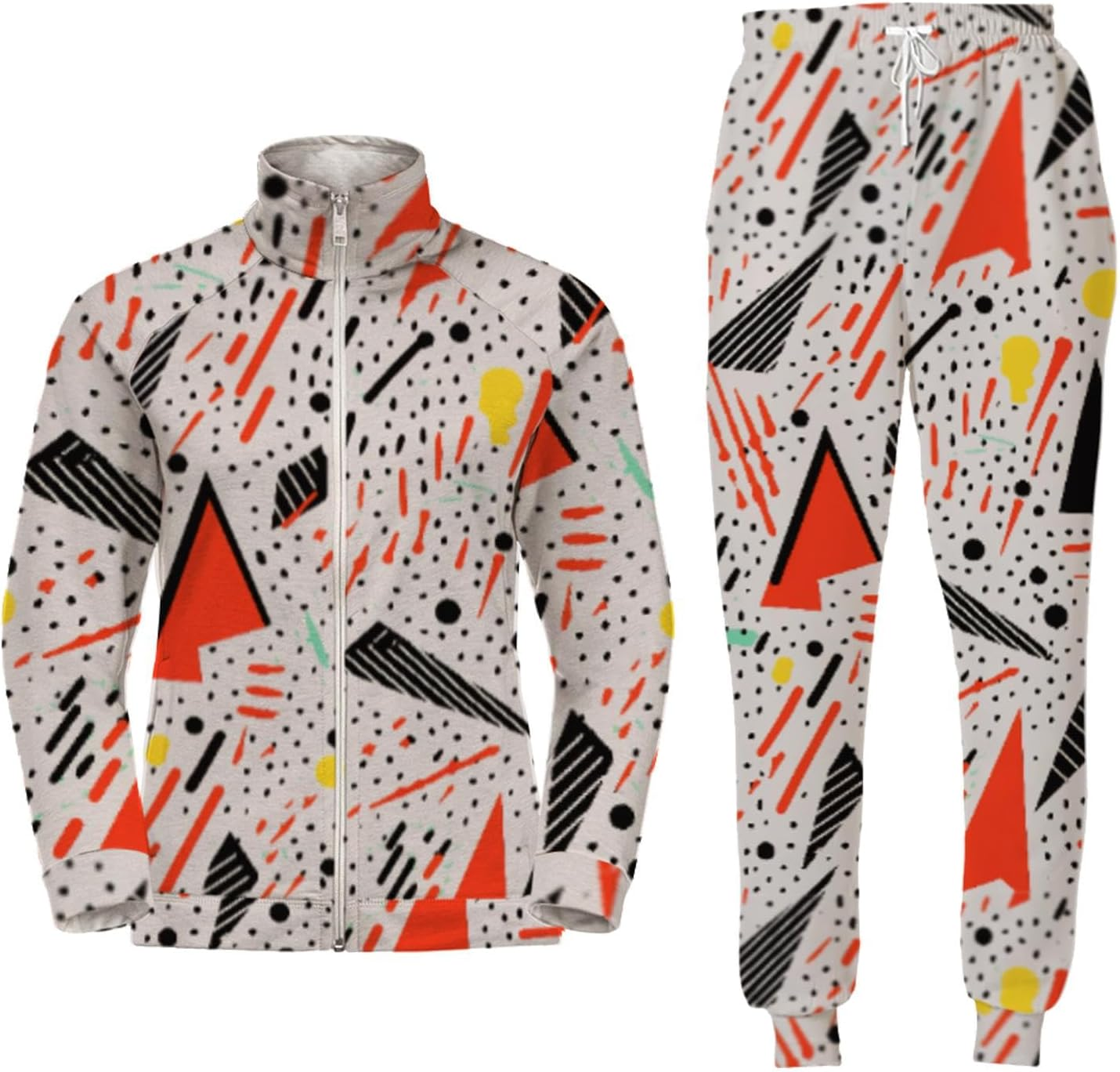 Nankoyal 80S Tracksuit Streetwear | Polyester Soft Jacket Joggers Sweatpant Set - Zipper Pullover Tops Waist Pants with Pockets for Men Boys