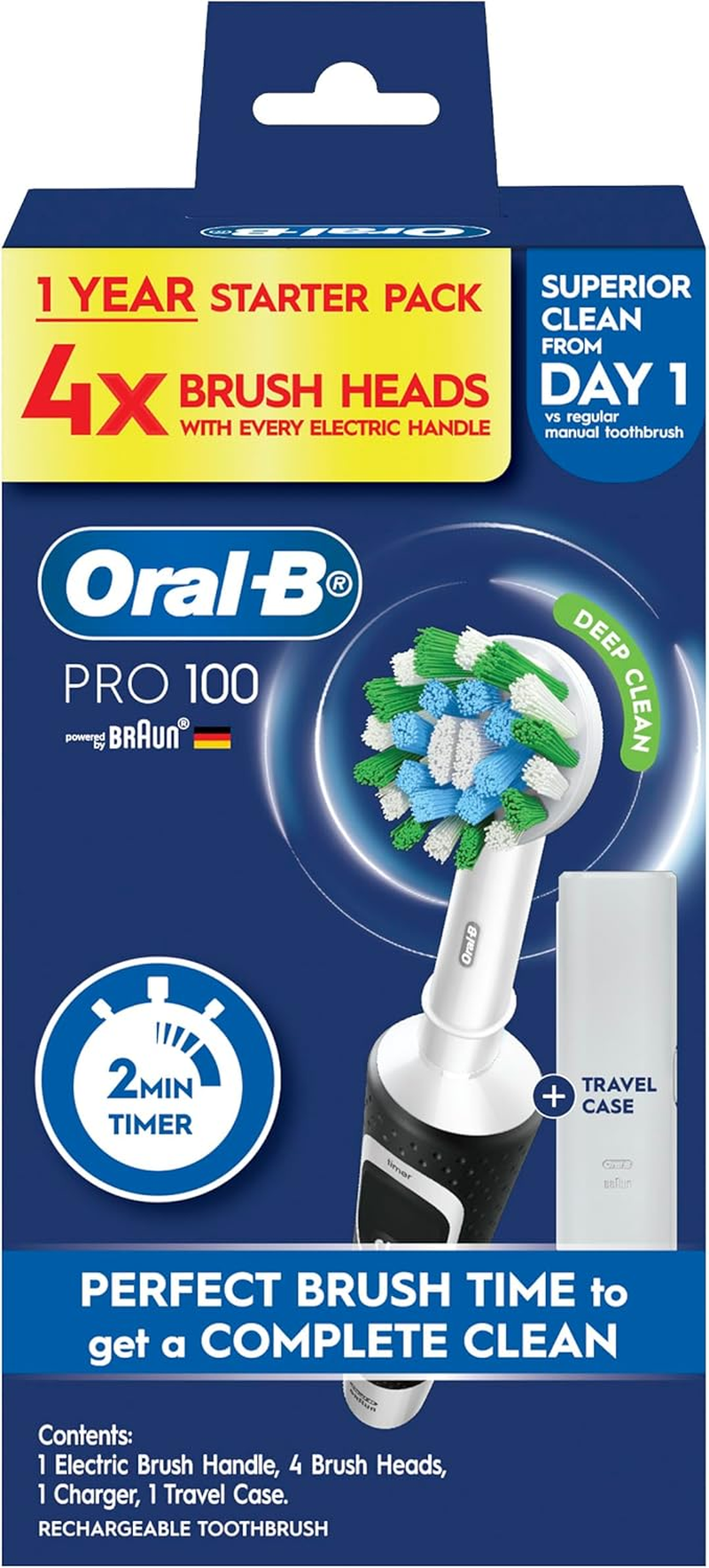 Oral-B Pro 100 1 Year Starter Kit Electric Toothbrush image number 6