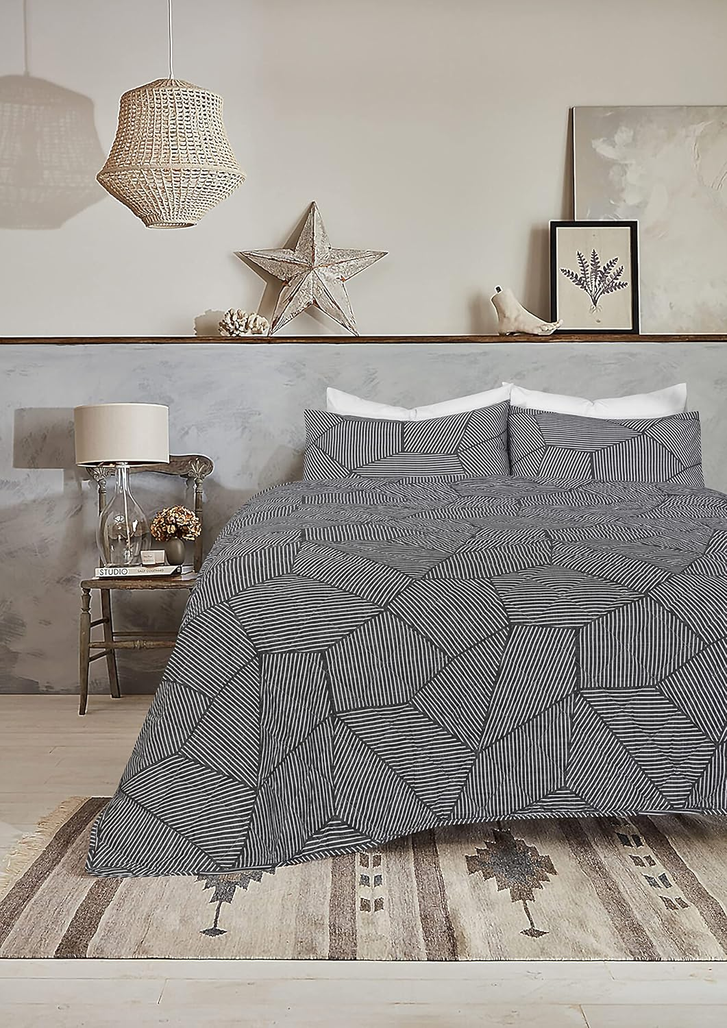 Bedding Comforter Sets &ndash; 100% Cotton Lightweight Summer Comforter Bed Set &ndash; Gbbscomforter with 2 Pillowcases - Comforter Set King Size - Coverlet and Bedspreads (3Pcs, King)