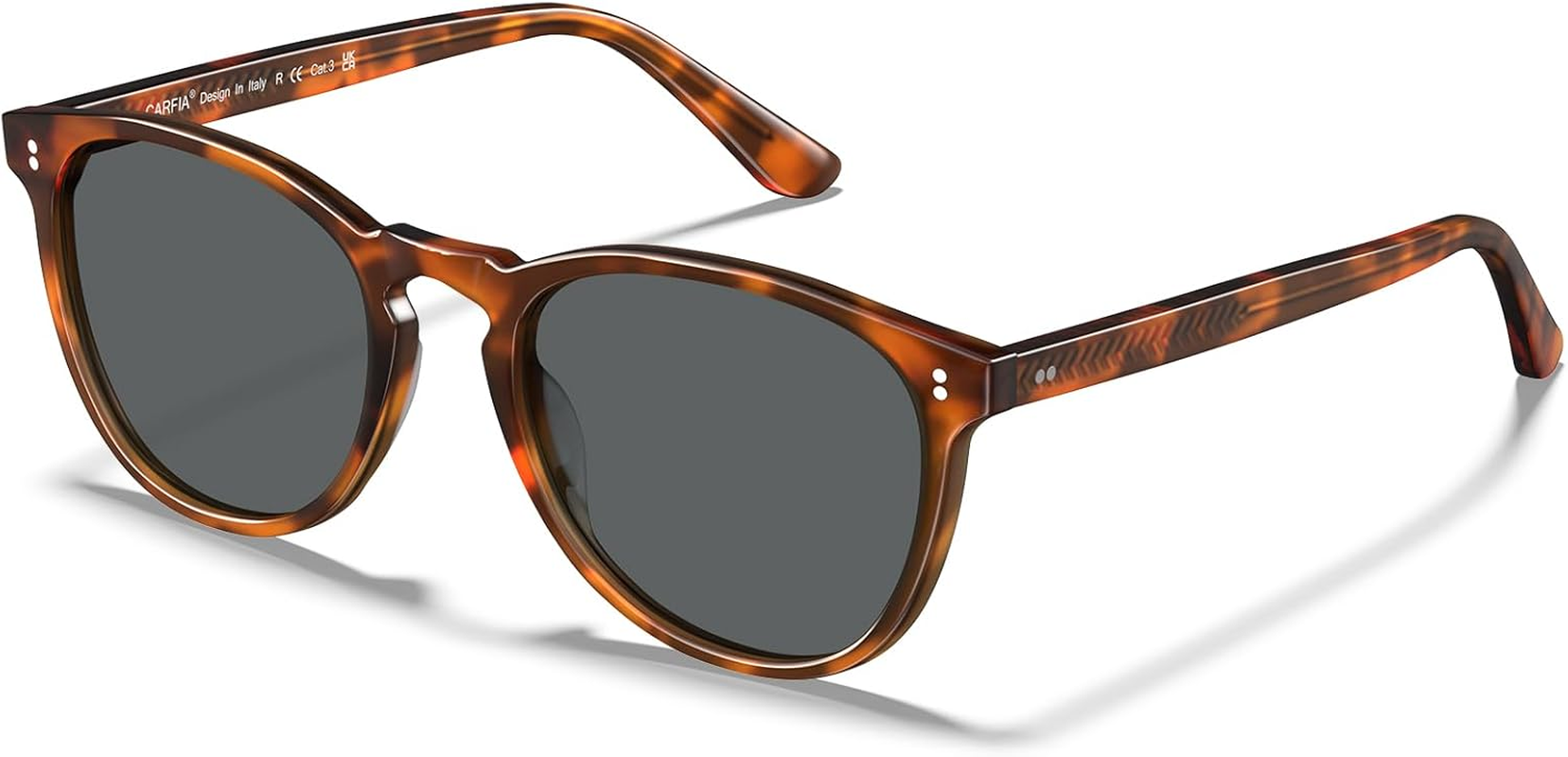 CARFIA Acetate Polarized Sunglasses for Men Trendy Retro Sun Glasses CA2307