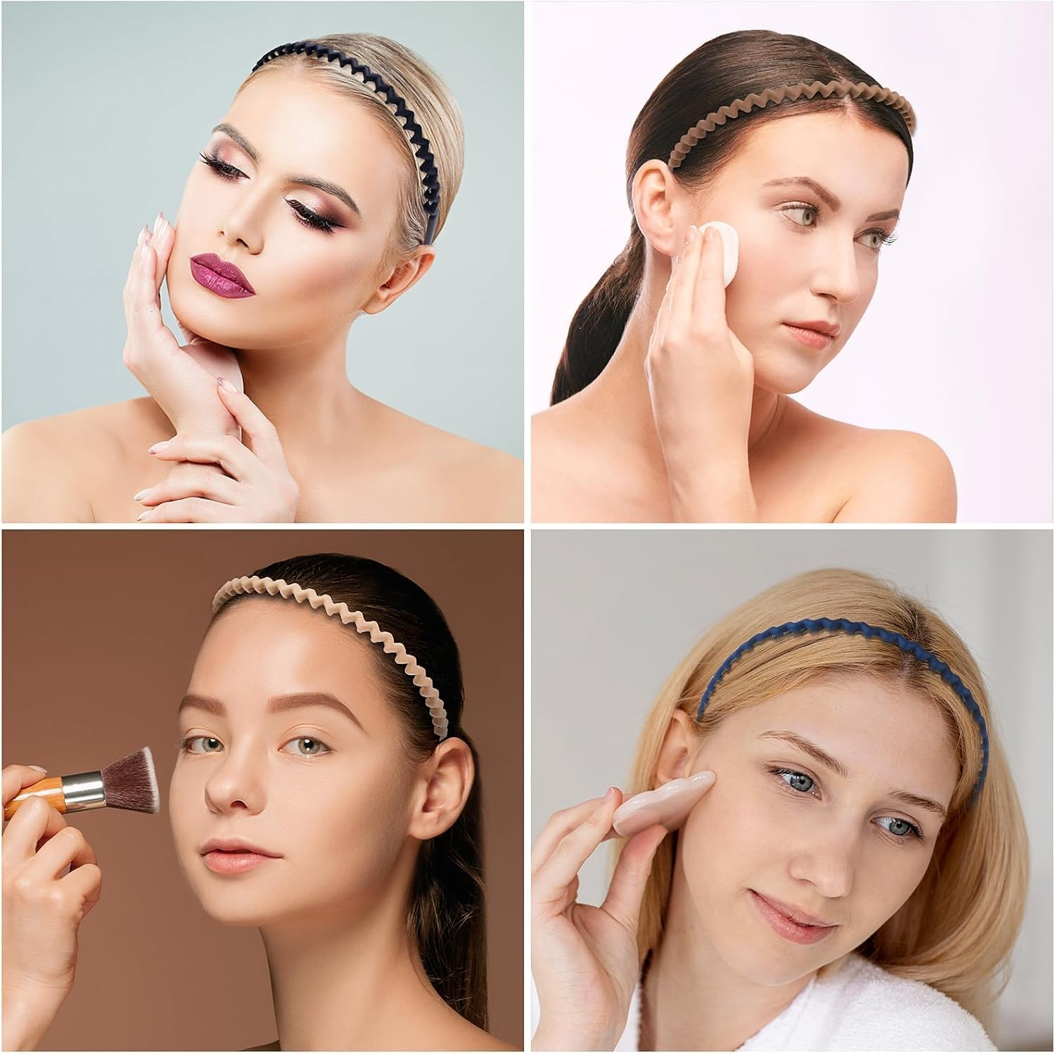 Plastic Headbands with Teeth Headbands, 10Pcs Thin Plastic Headbands with Teeth Thin Non-Slip Headband DIY Hair Bands ,Plastic Headbands with Teeth Skinny Headbands,Plastic Headbands Thin Hair Bands,Color B image number 6