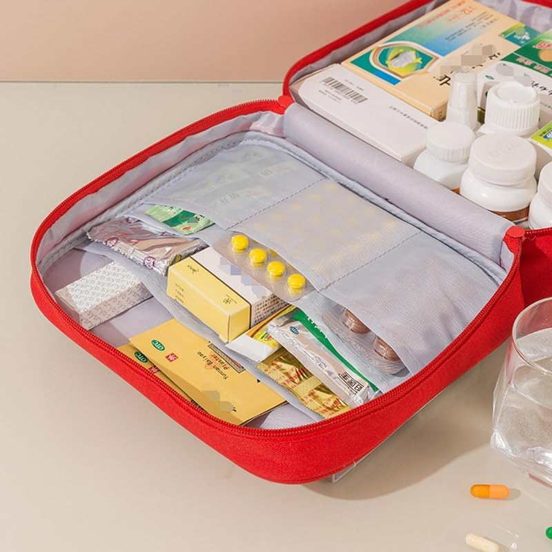 AIMALL 3PCS Portable Medical Bags for Business Travel and Home, First Aid Storage Bags with Durable Design, Smooth Zipper, and Multiple Sizes - Red image number 4