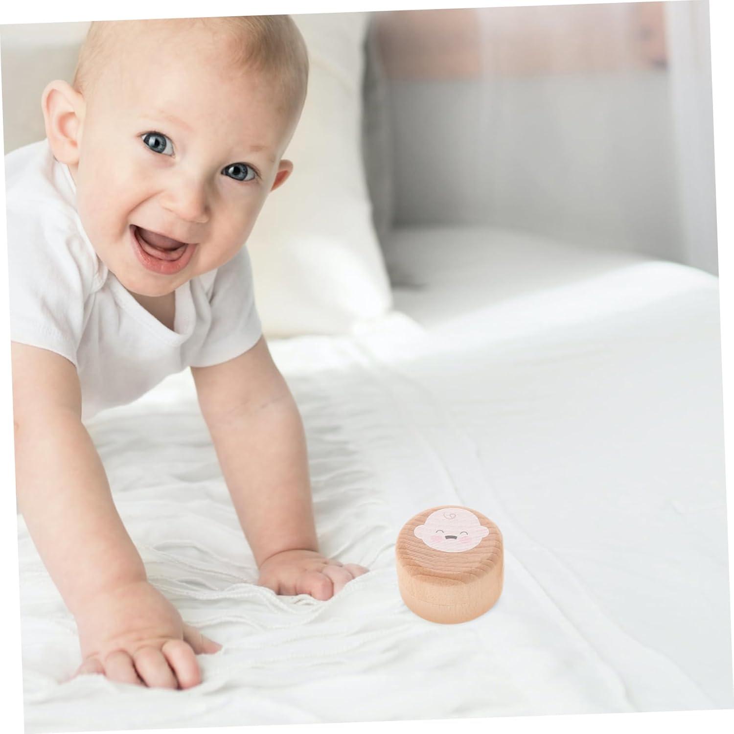 BESTYASH Baby Tooth Keepsake Box Wooden Tooth Collection Case for Boys and Girls image number 2