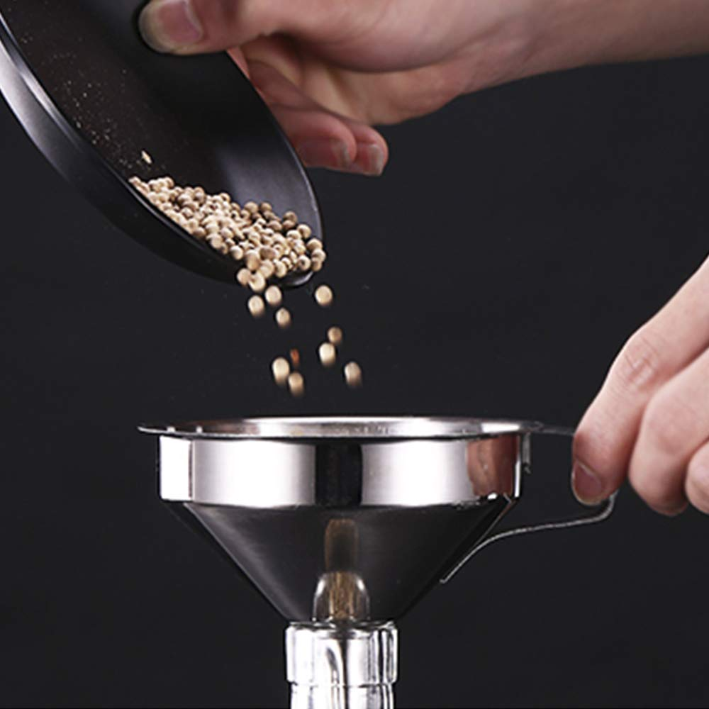 HOXHA Stainless Steel Kitchen Funnel with Removable Strainer/Filter, 5-Inch, Silver image number 5