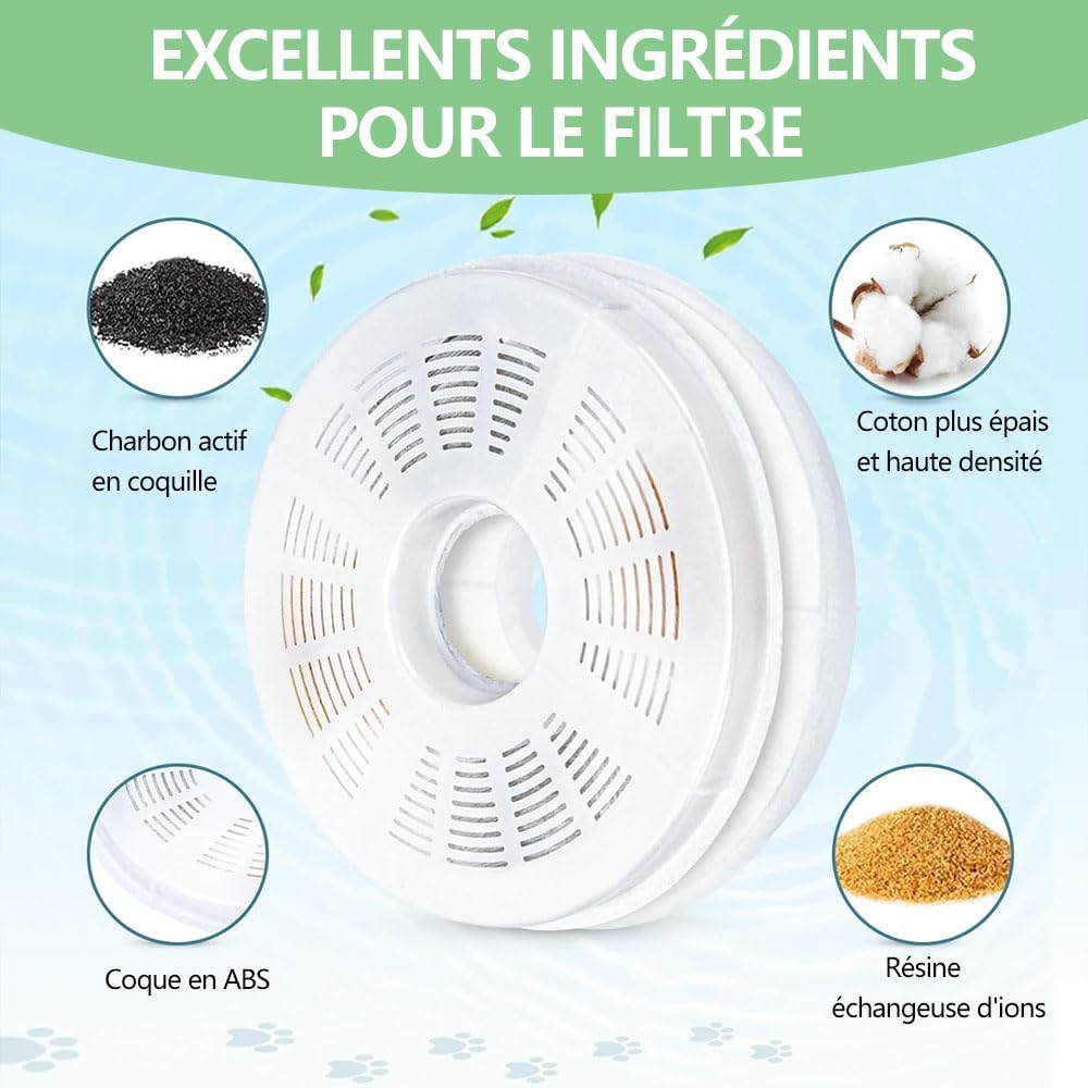 Voarge 6 Pack Cat Fountain Filter 3L Activated Carbon Filter Replacement Filter with Activated Carbon image number 5