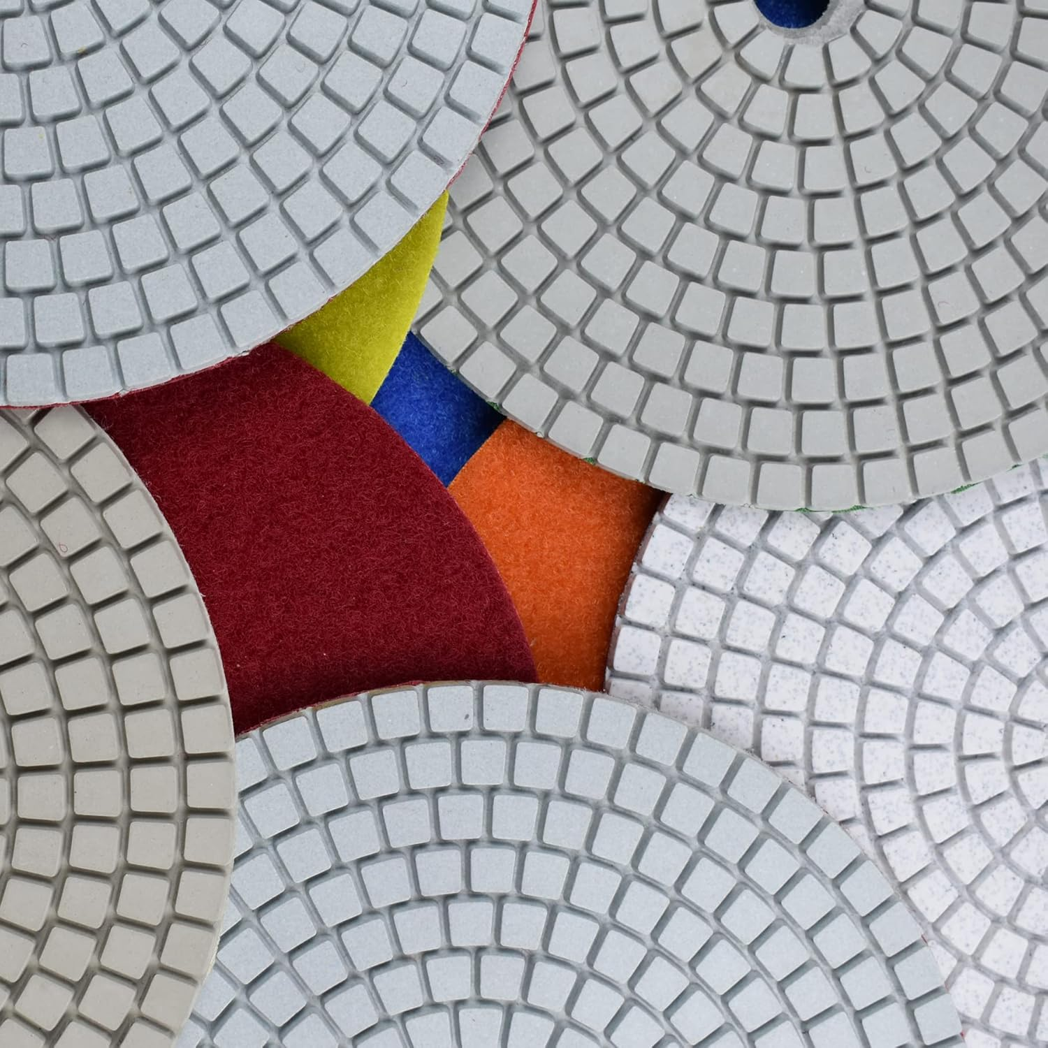 Konfor 7 Step 7" Wet Diamond Polishing Pads Abrasive Set, Great for Granite Travertine Marble Stone image number 4