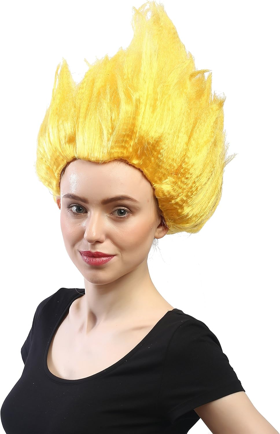 Wig ME up - 91062-PC2B Women'S Men'S Carnival Halloween Cosplay Flower Tulip Fire Devil Demon Loki Yellow High Poped image number 3