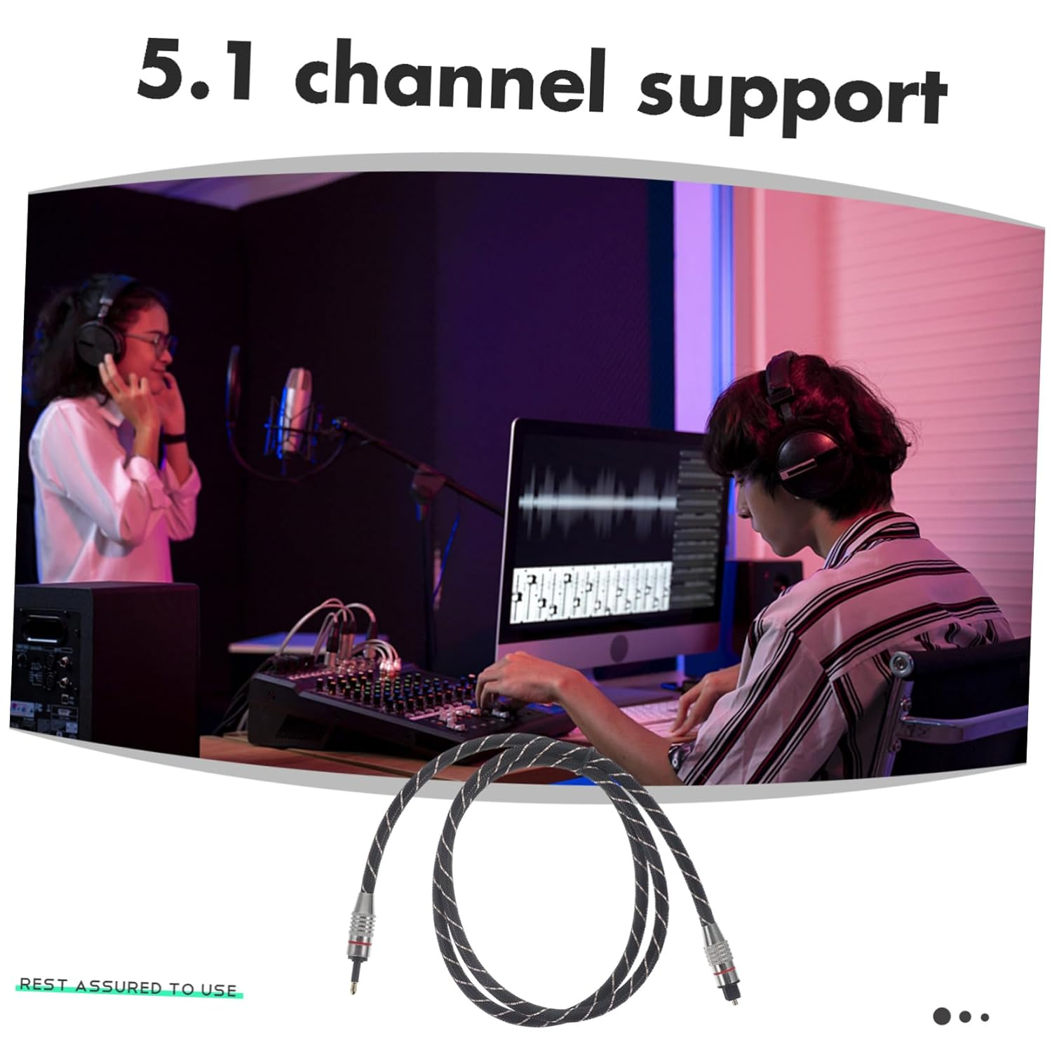 LALAFINA Optical Fiber Audio Cable Digital Audio Cord for Home Theater Fiber Optic Cables Channel Support Optic Cord for Tv and Sound Systems