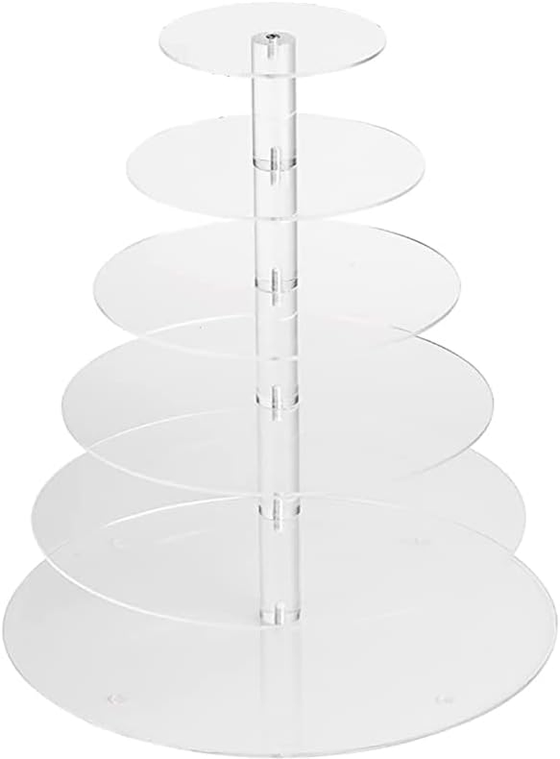 3/4/5/6/7/Tier Acrylic Clear round Cupcake Cake Stand Birthday Wedding Party - Durable and Elegant Design AU image number 3