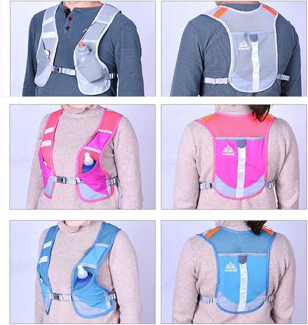 AONIJIE Men Women Ultralight Running Vest Pack Reflective Breathable Hydration Backpack for Hiking Camping Marathon Cycling Race - Green image number 7