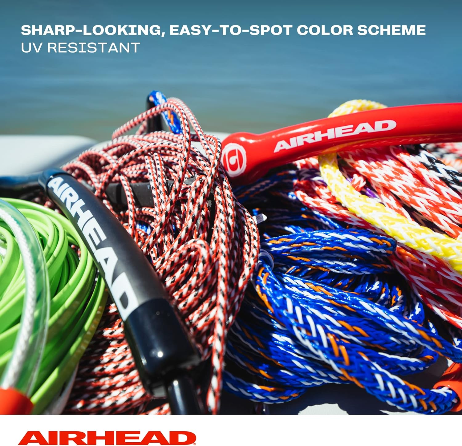 AIRHEAD Trick Handle Wakeboard Rope, 4 Sections, 75-Feet, Multiple Colors Available image number 1