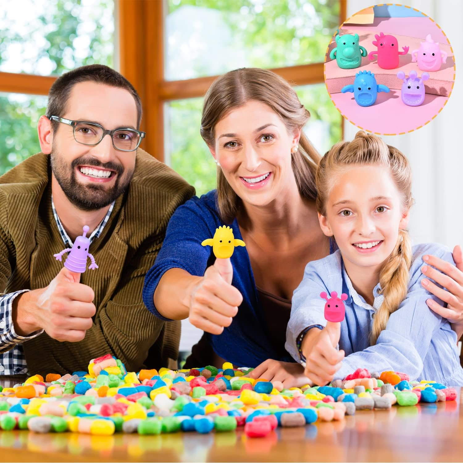 20 PCS Cute Monster Stretchy Finger Puppets, Soft Rubber Fidget Toys for Role Playing, Party, Christmas image number 6