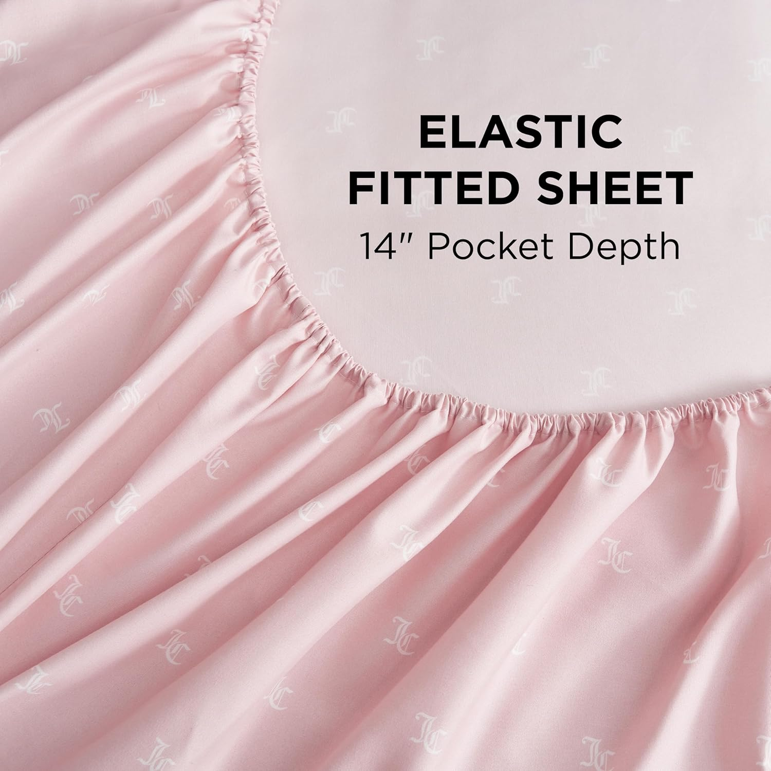 Juicy Couture Black Link Logo Printed Comforter Set, Queen &ndash; Complete 8-Piece Bed in a Bag Collection image number 5