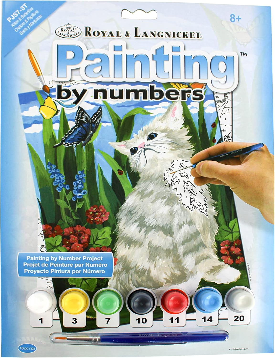 Royal & Langnickel - Paint by Numbers Kitten with Butterfly, Contains Paints and Brushes, for Adults and Children from 8 Years image number 1