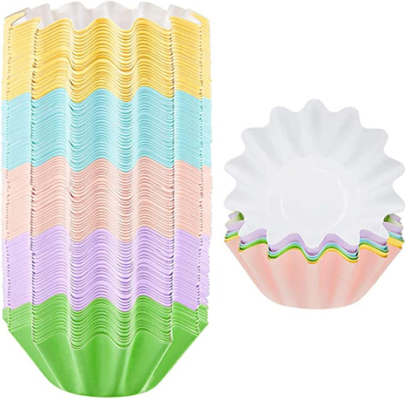 Baking Cups Cupcake Liner 100 PCS, for Wedding Birthday Holiday Party (Multicolor) image number 6