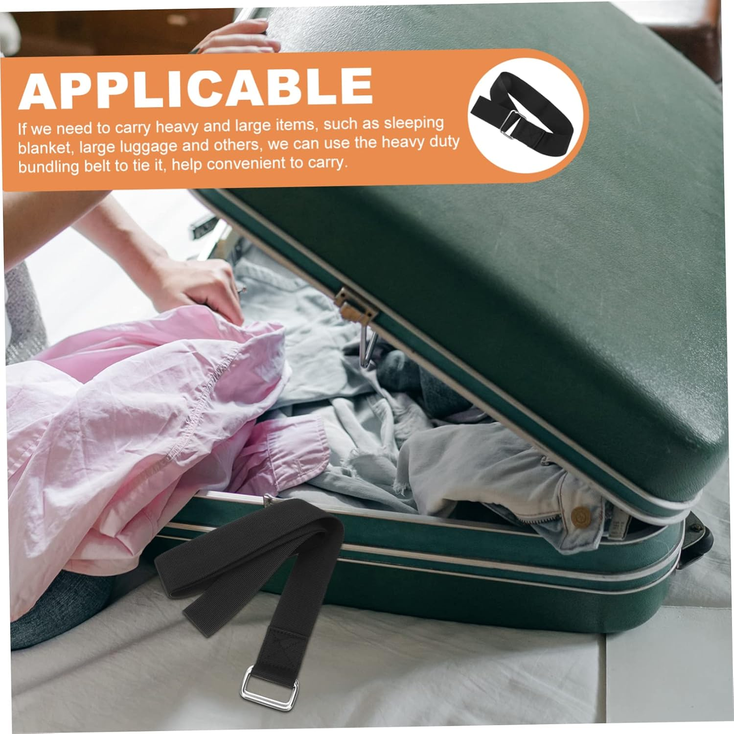 Homoyoyo 6Pcs Elastic Fastening Belts for Luggage Combination Luggage Straps Ratchet Tie down Straps Camping Must Haves Bag Packaging Tools image number 1